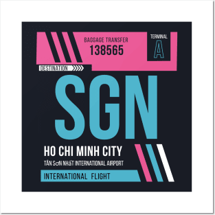 Ho Chi Minh City (SGN) Airport Code Baggage Tag Posters and Art